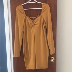 Mustard bodycon dress